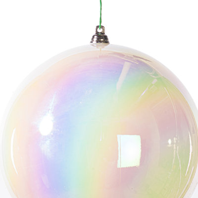 6" Iridescent Ball. Includes 2 ornaments per bag.