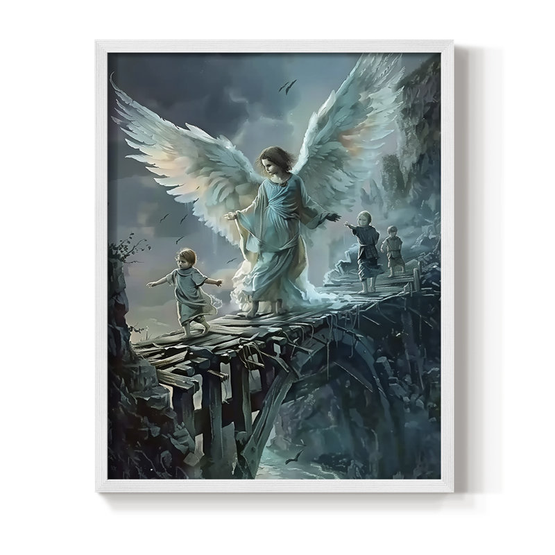 Religious Series CDLII, reproduction encadrée - bois massif, H 11 po x l 9 po, Blanc