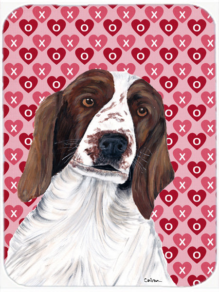 Planche à découper en verre st valentin springer épagneul hearts love love caroline Valentine Hearts