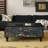 47.24" Black Solid Wood Rectangular Coffee Table