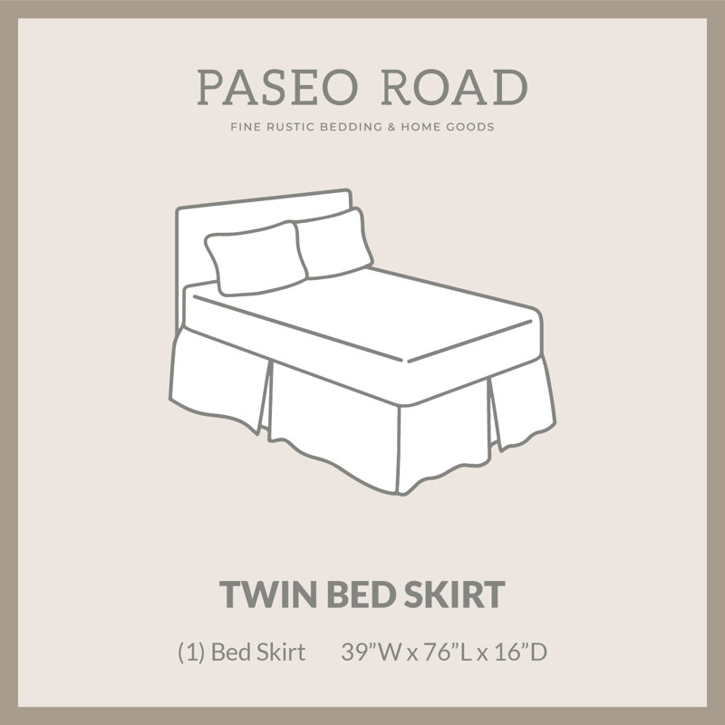  Brown Faux Leather Solid Colour Western Rustic Cabin Lodge Bed Skirt, Twin