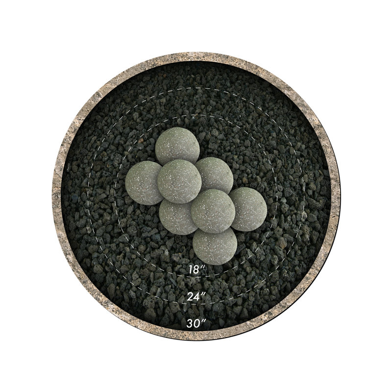 Ensemble de foyer d’extérieur à billes fire, Gris anthracite moucheté