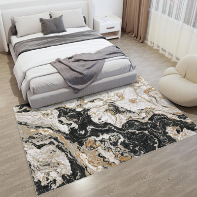 Rectangle Abstract Washable Area Rug