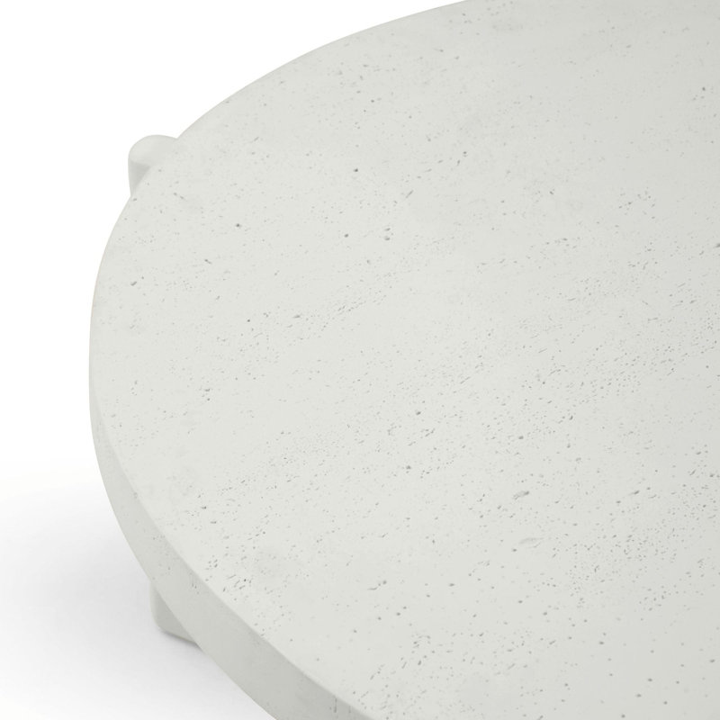 Dariush Modern & Durable Stone Look Round 31.49" Contemporary Slab Leg Round Coffee Table