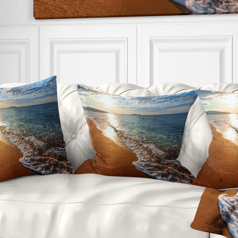 Coussin lombaire pour îlot de mer mer shore gili, Carrée 18 po x 18 po