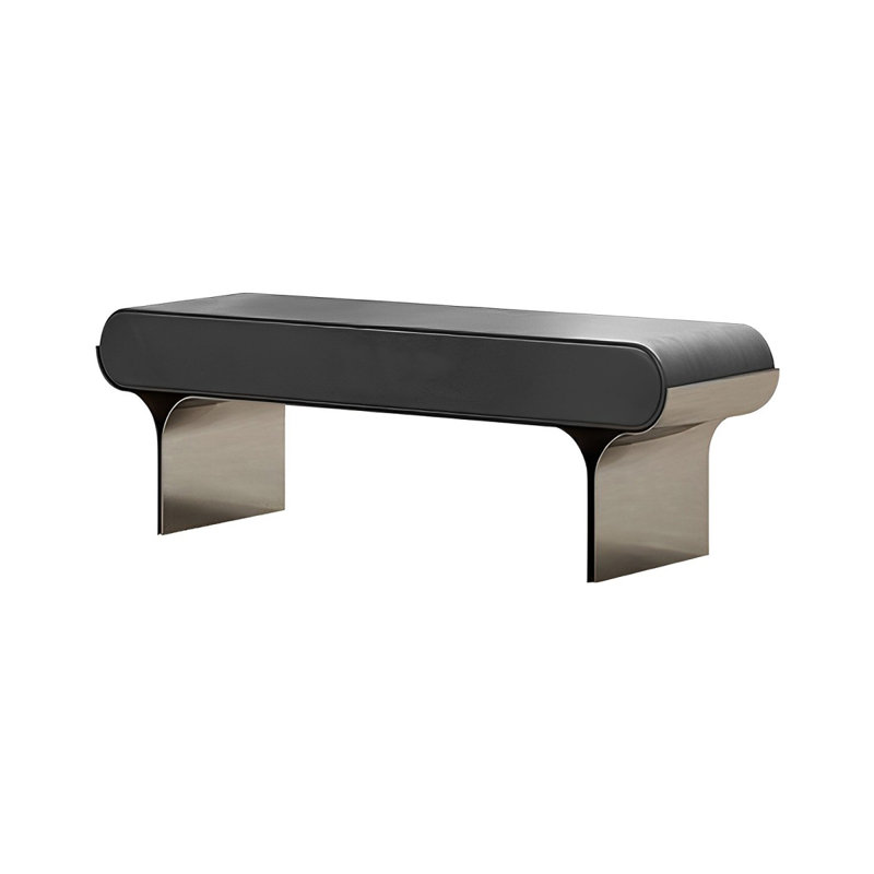 Toriona Faux Leather Upholstered Bench, 17.71" H x 55.11" W x 15.74" D, Dark Gray