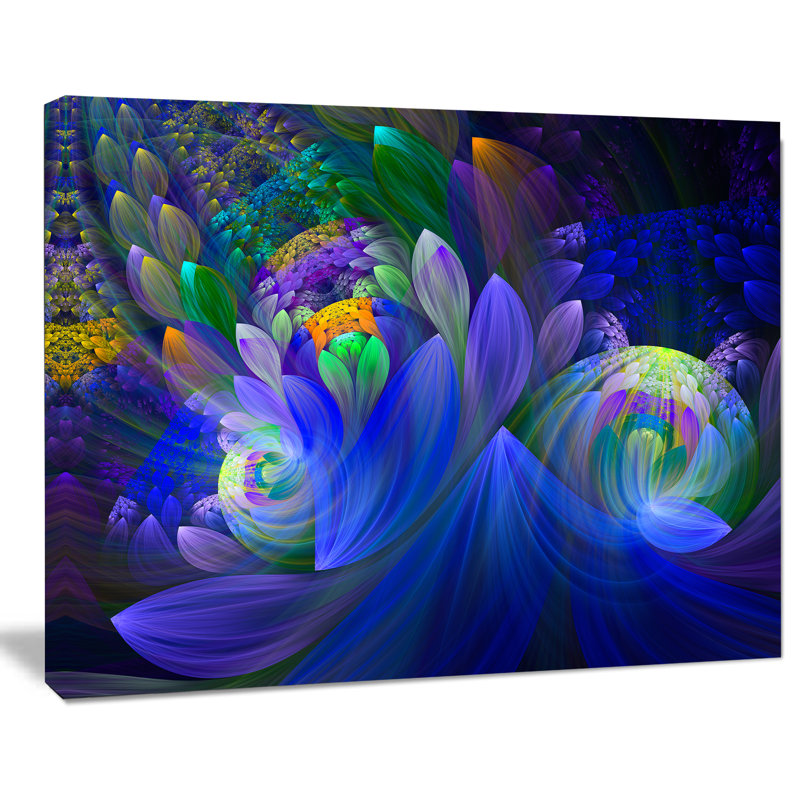 «Blue Fractal Flower Bouquet», impression sur toile tendue, H 20 po x l 20 po x P 1 po