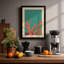 Coral on Teal Coastal - Framed Print-1215597048-1215597055
