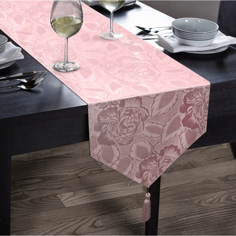 Oley Luxury Rose Damask Table Range, Dusky Pink, 2cm W x 180cm L