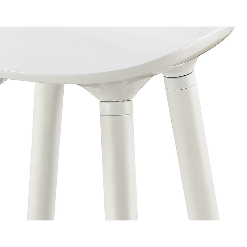 White Curved Seat Mid Century Modern Bar Stool