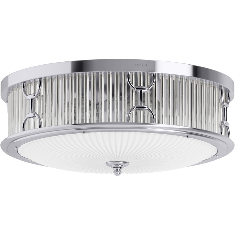 Terret Three-Light Flush-Mount, Polished Chrome