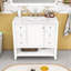 Meuble-lavabo autoportant élégant avec lavabo en céramique et rangement spacieux-1113893518