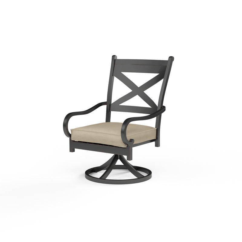 Monterey Outdoor Dining Armchair, Linen Stone Sunbrella®