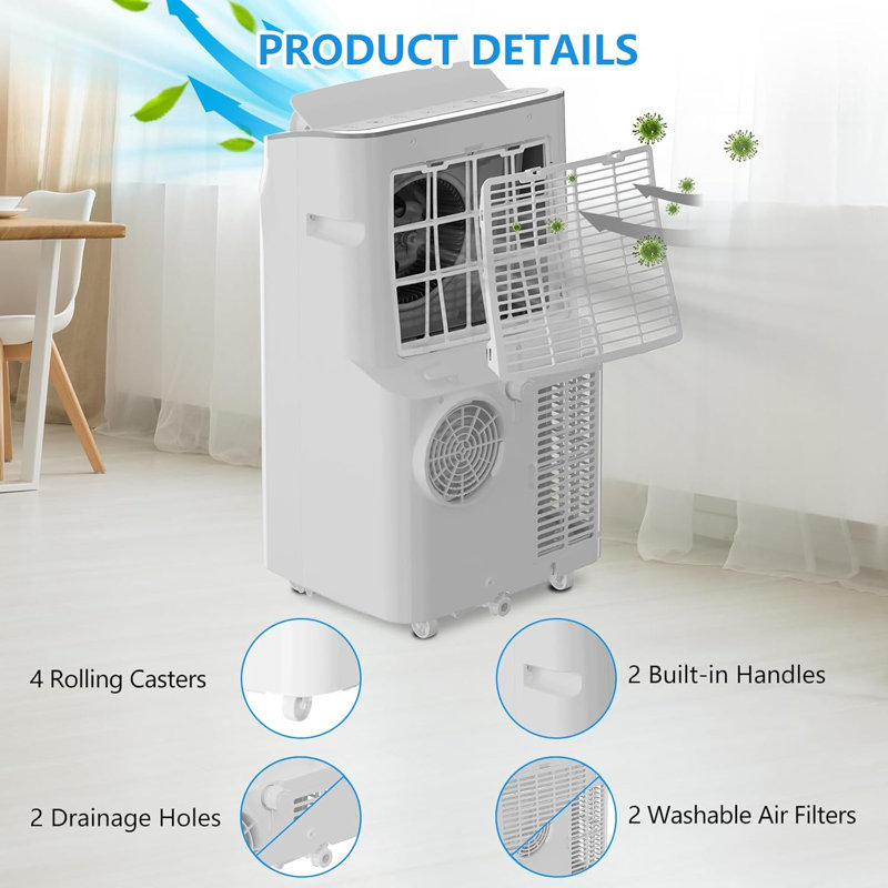 14000 BTU 3 in-1 Ac Unit, 24H Timer, 3 Speeds