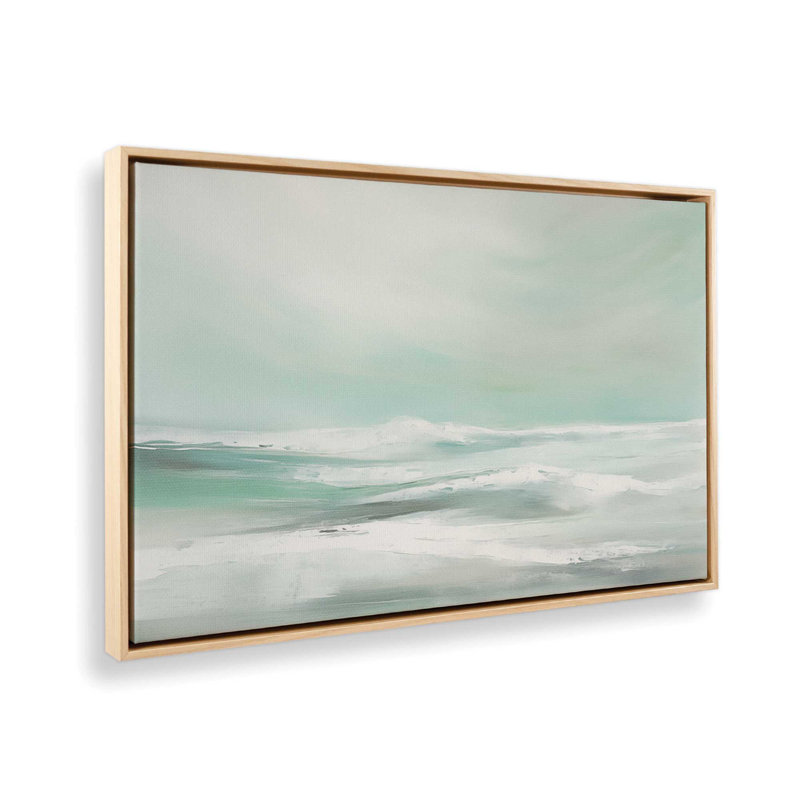 Serene Swells I Canvas Print, 24.75" H x 36.75" W x 1.75" D, American Maple Floater Framed, 1