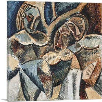 "Trois personnages sous un arbre" par Pablo Picasso, reproduction d'art sur toile tendue