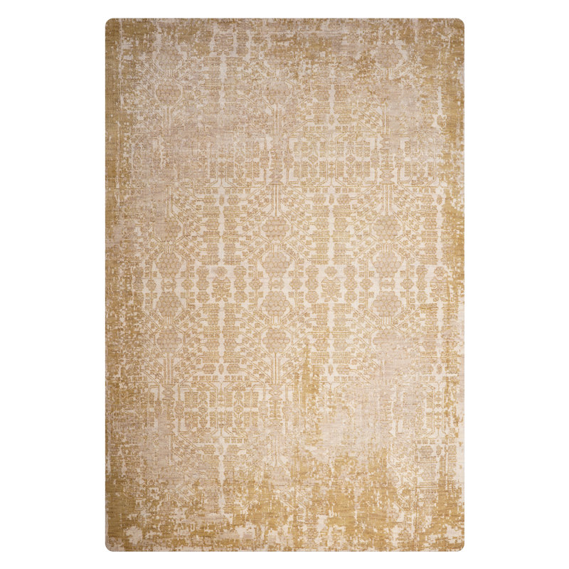 Tapis d'intérieur brun clair en laine noué à la main, Rectangle 3' x 5'