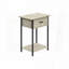 Table d'appoint contemporaine à 2 niveaux avec tiroir et tablette en pierre crème-1767504677