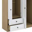 Garde-robe 4 portes avec tiroirs, tablette et tringle