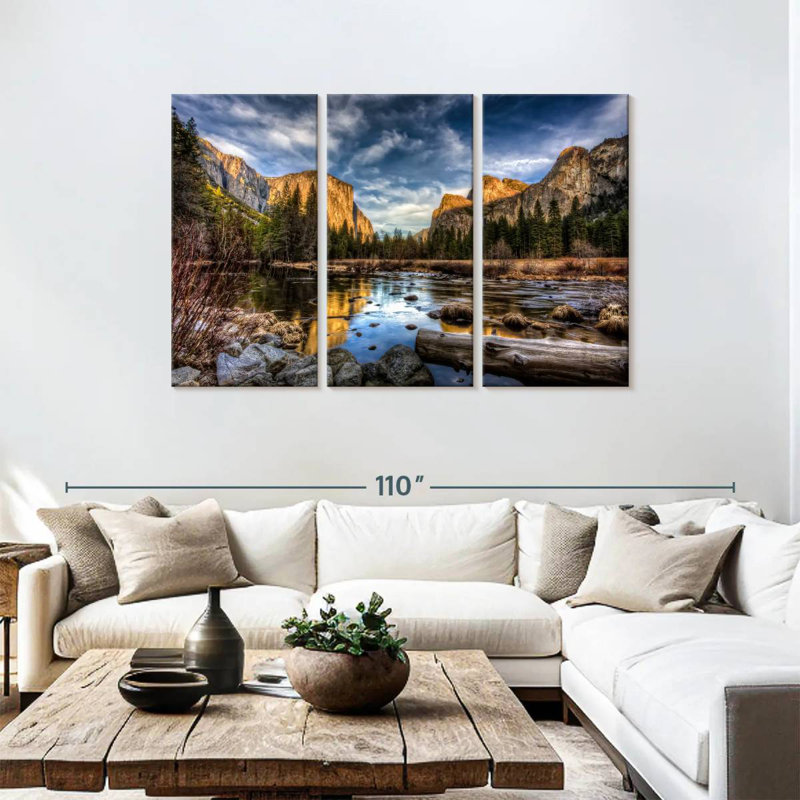 Alvord Yosemite Valley au coucher du soleil, H 48 po x l 74 po