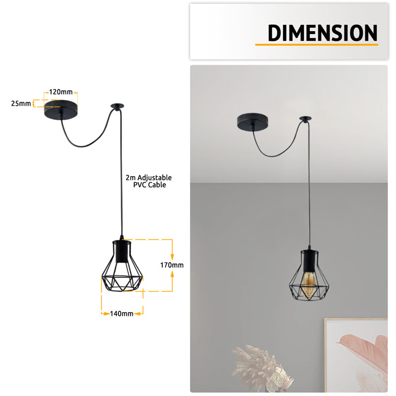 Celestyn 1 - Light Black Cluster Pendant, No