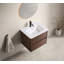 Meuble-lavabo mural noir et brun (sans lavabo)