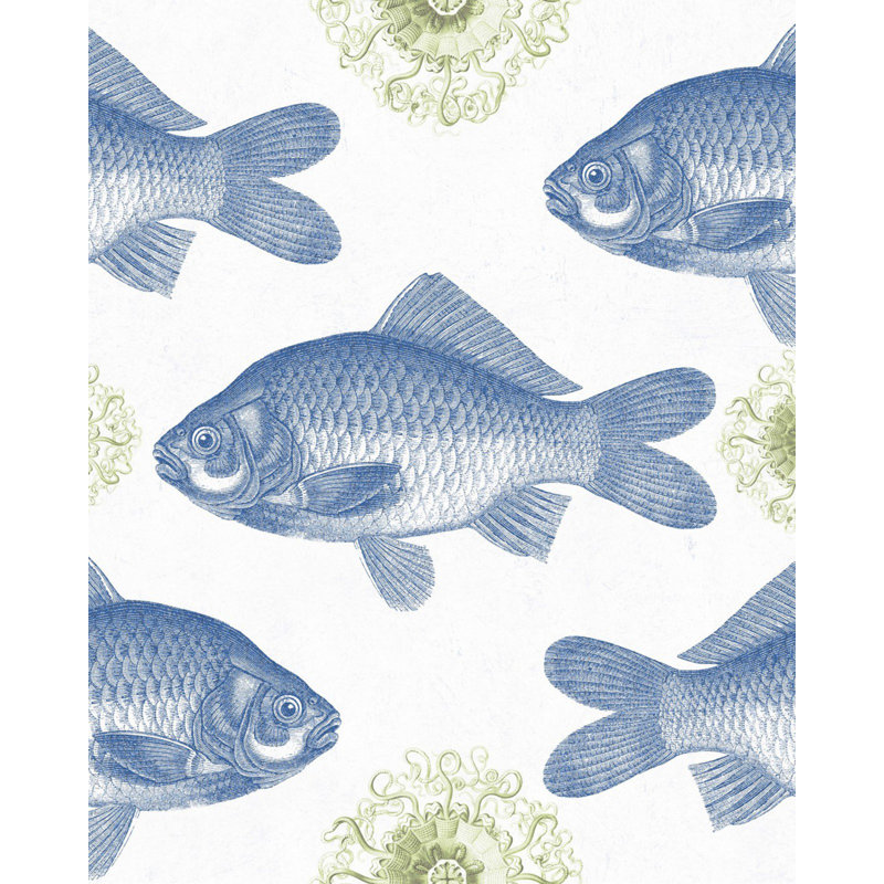 The Seafood Story Wallpaper Roll, Blue