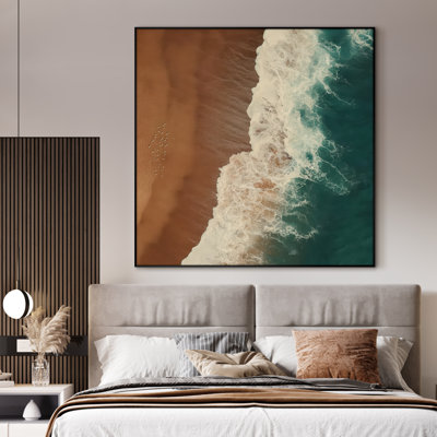 Très grand art mural imprimé sur toile - Paysage océanique pour bord de mer, décoration pour le salon ou la chambre à coucher - "Assemblage requis du cadre (cadre non fini)"