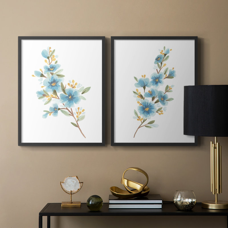 Reproduction encadrée Wildflower Sprig I-Premium - prête à être accrochée - aucun clou requis - aucun clou requis