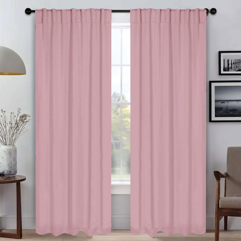 Rideaux obscurcissant et passe-tringle Levatt Classic, Craie mauve, 52" W x 96" L