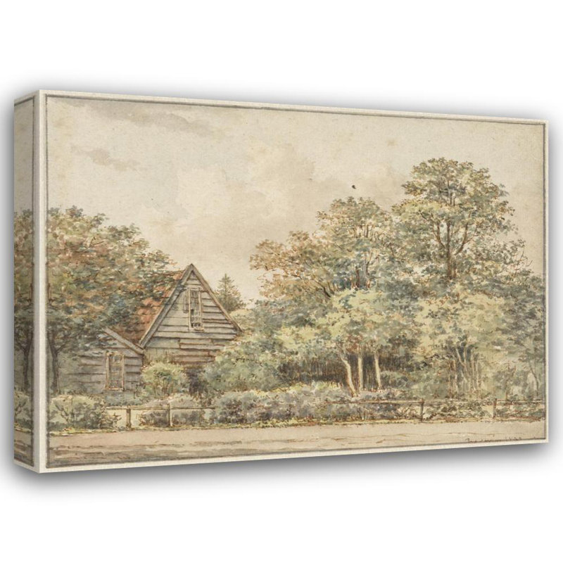 "Maison dans un environnement boisé" par Peter Ernst Hendrik Praetorius - Art mural sur toile tendue avec châssis