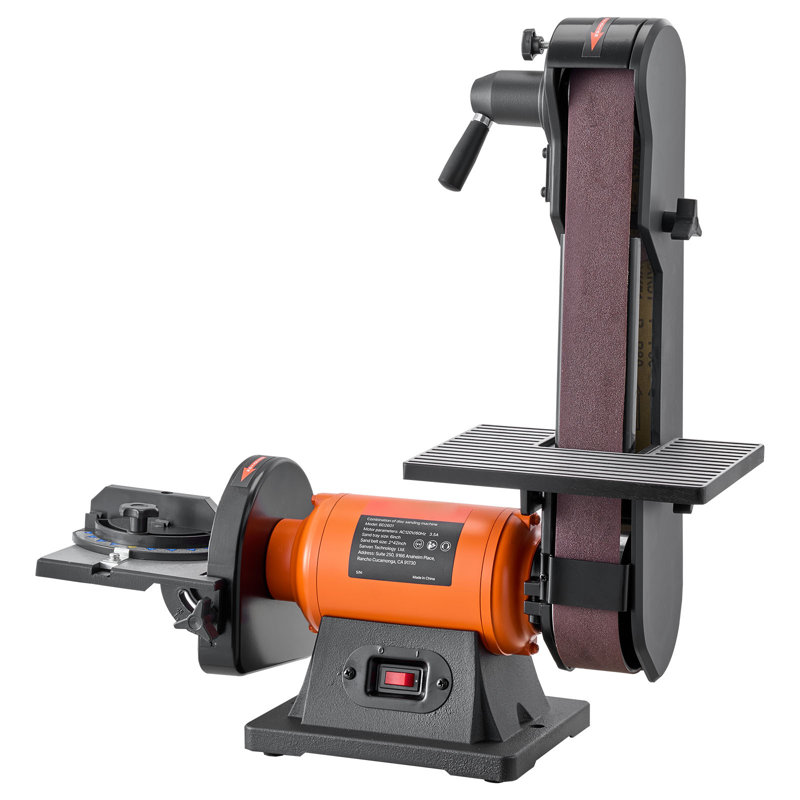 Ponceuse à disque de 6 po et ponceuse à bande de 2 po x 42 po, ponceuse à banc pour banc professionnel de 420 W avec plusieurs réglages d'angle pour le travail du bois, la finition de meubles et l'aiguisage de couteaux