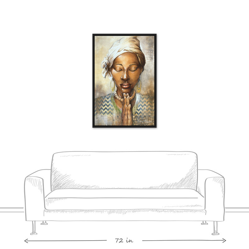 «Woman Praying», reproduction d'art sur toile, H 37,75 po x l 25,75 po