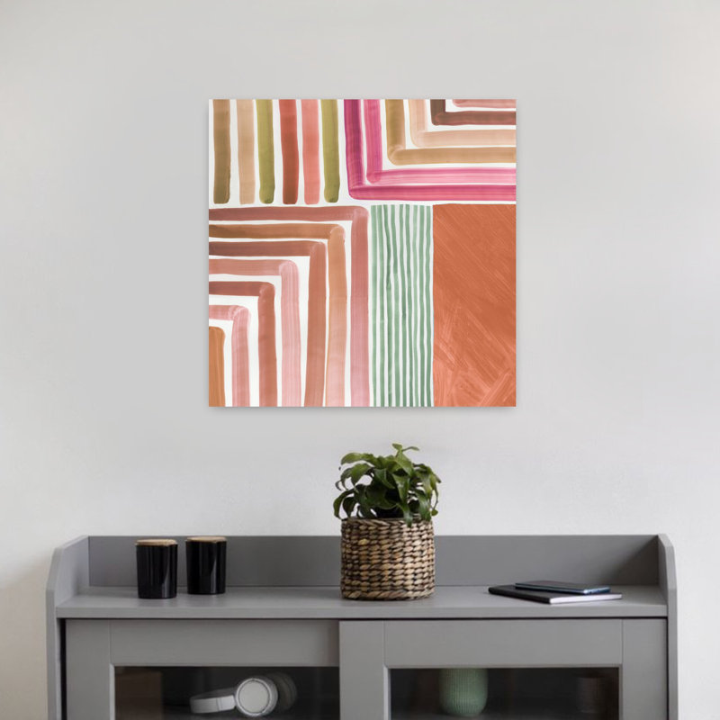 Art moderne abstrait géométrique Mikado I, H 18 po x l 18 po