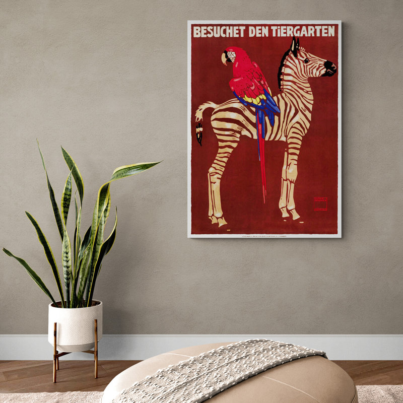 Visit The Zoo - Besuchet Den Tiergarten by Ludwig Hohlwein - Wrapped Canvas Print, 117cm H x 81cm W
