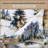 Acadia White Blue Copper Forest Print Cabin Lodge Rustic Cotton Comforter Set-1062588570