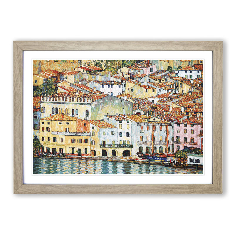 Malcena at the Gardasee by Gustav Klimt - Framed Print, Oak Framed, 36cm H x 48cm W x 2cm D
