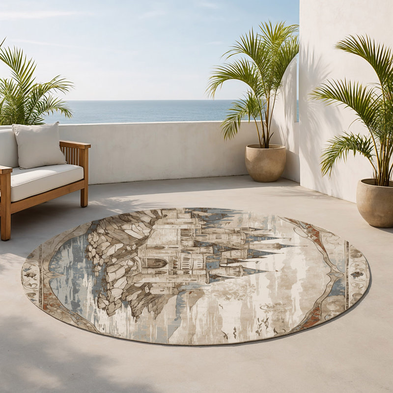 Tapis intérieur et extérieur Loyauté, Rond 5 pi