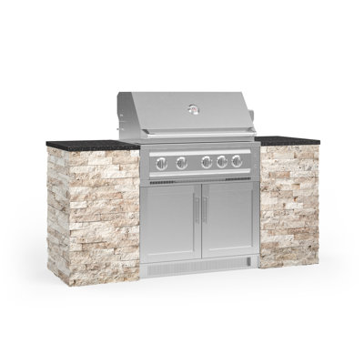 Outdoor Kitchen Signature Series 6 Piece Cabinet Set with 36 in. Propane Gas Platinum Grill -  NewAge Products, 68528