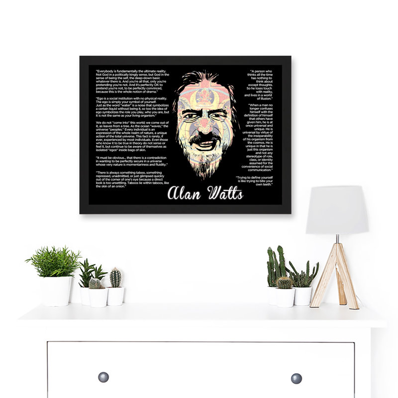 Alan Watts Everybody Is Fundamentally Ultimate Face Quote - Single Picture Frame Art Prints