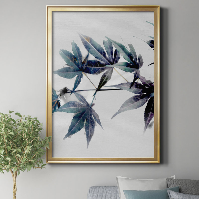 «Blue Maple II» par J Paul, reproduction d'art graphique sur toile, Doré, H 18,5 po x l 24,5 po x P 1,5 po