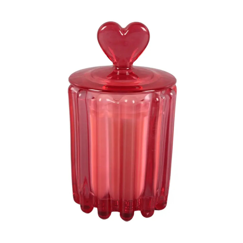 Bougie en verre 6,5 "avec couvercle Fresh Blooms 9 oz