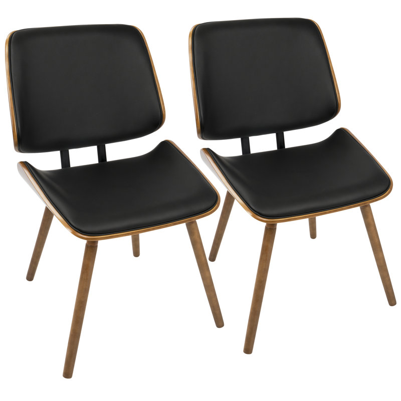 Daymar 17'' H Upholstered Side Chair, Black, Walnut