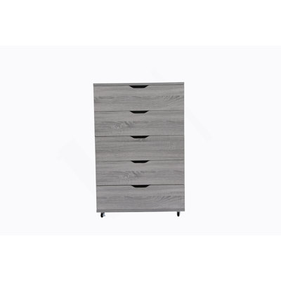 Commode à 5 tiroirs avec roulettes