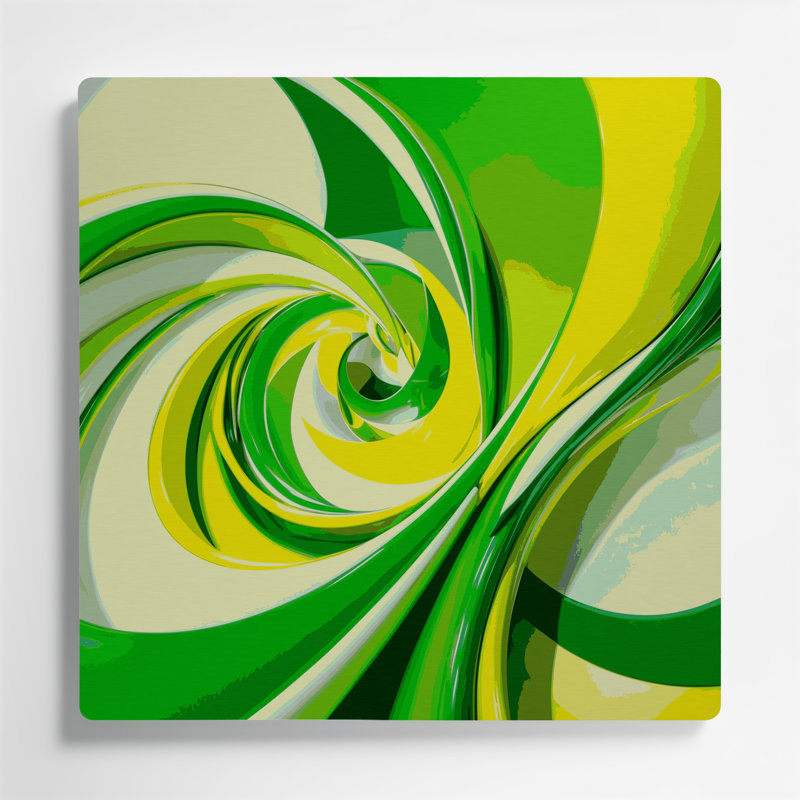 «Biomorphic Abstraction 64», art mural en métal vert, H 12 po x l 12 po
