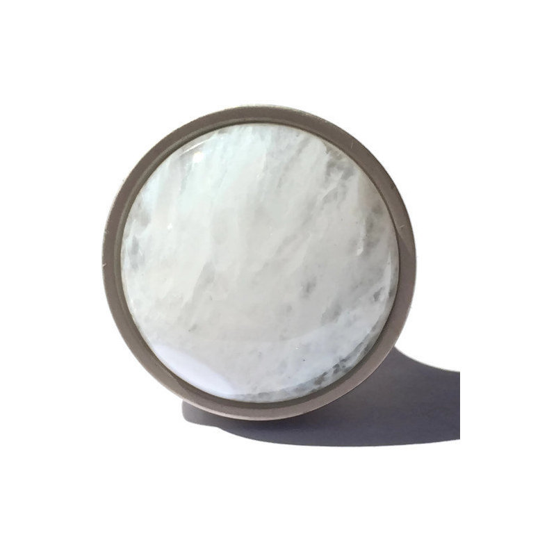 Mushroom Knob, Satin Nickel/White/Clear