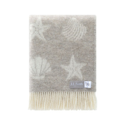 Soft Brown Seashells Wool Throw