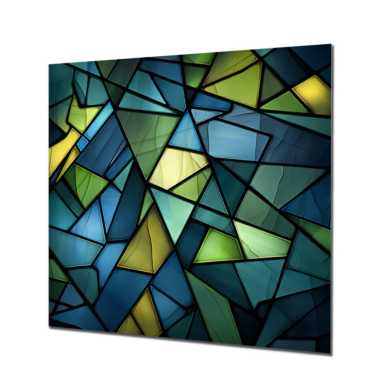 «Blue Green Window Tides I», art mural abstrait en métal, H 29 po x l 29 po