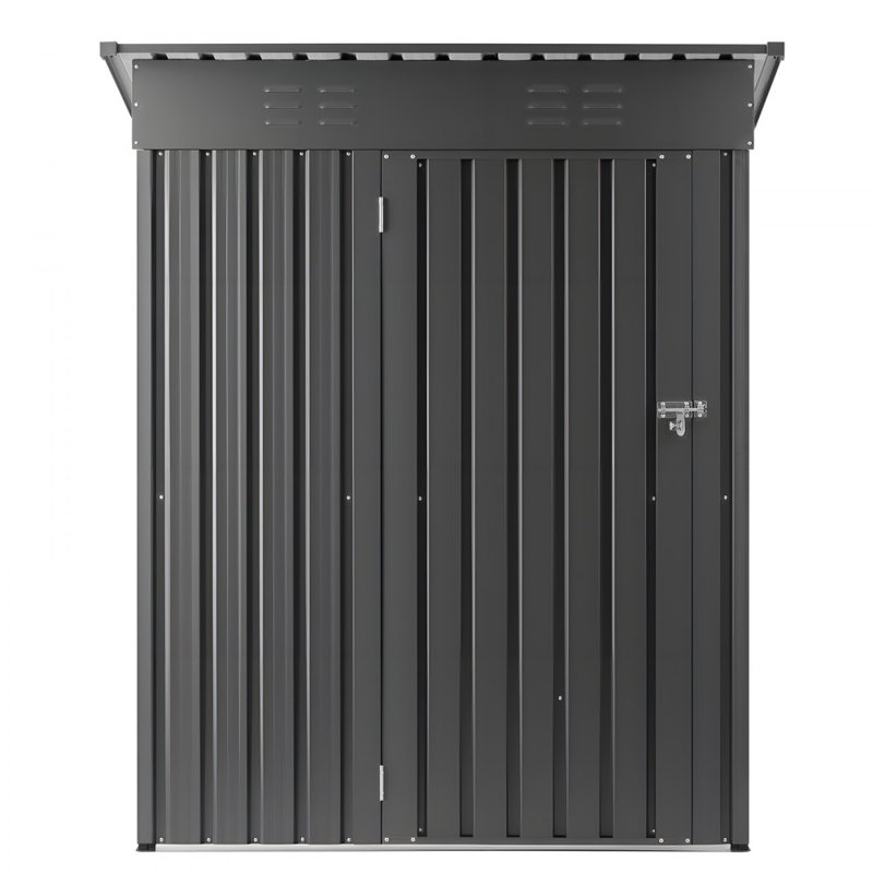 5 x 3 FT Metal Garden Shed, Storage Building with Lockable Door & 2 Louver Vents, Sloped Roof Metal Outdoor Storage Shed, Tool Sheds Outdoor Storage for Backyard, Garden, Patio, Bike, Gray