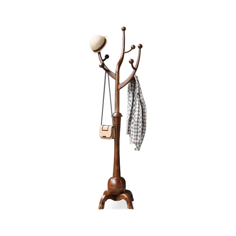 Walnut Solid Wood Freestanding 8 - Hook Coat Rack